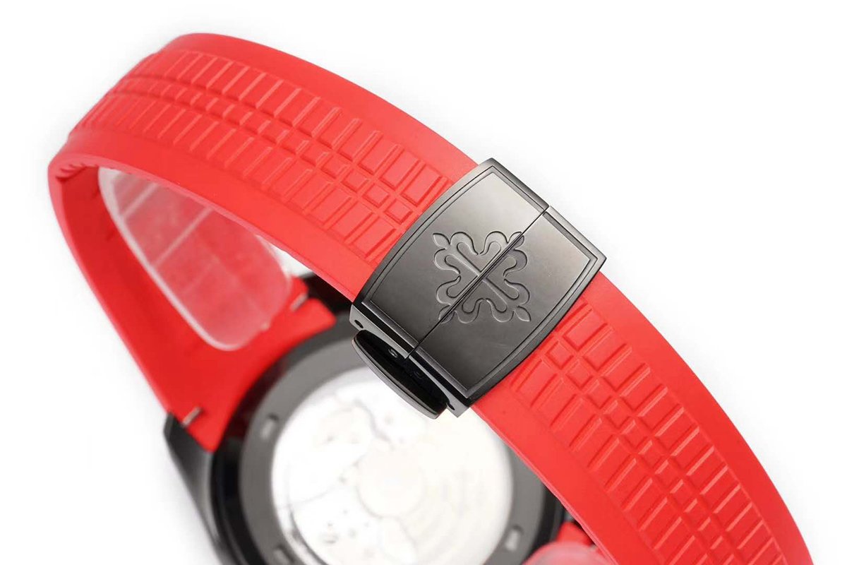 Aquanaut 5167A ‘Black Venom Limited Edition’ Black Dial on Red Rubber Strap