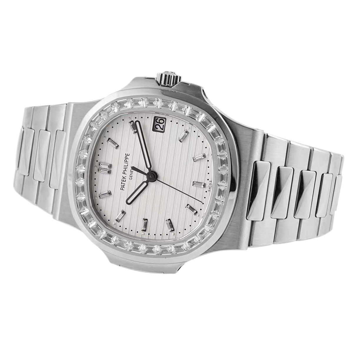 Nautilus Jumbo 5711/1A-011 White Dial with D1am0nd Bezel