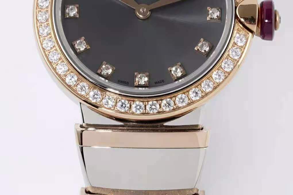 Lvcea Grey Dial in Rose Gold/Steel with D1am0nd Bezel