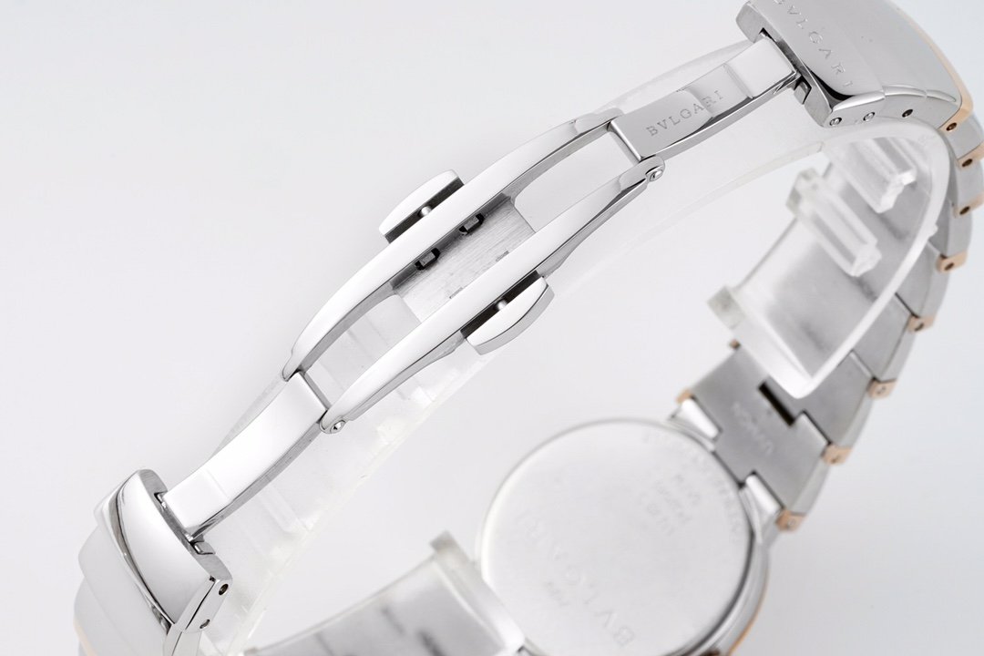 Lvcea Black Dial in Rose Gold/Steel with D1am0nd Bezel