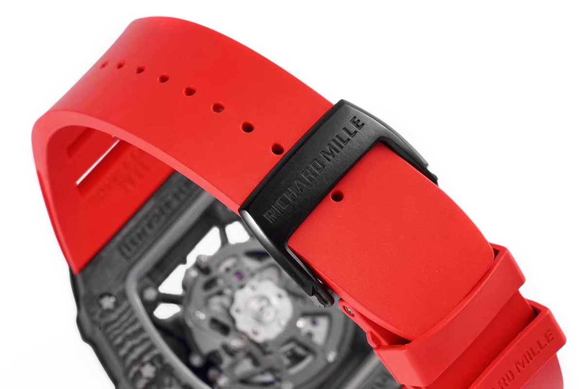 RM 035-02 Rafael Nadal NTPT Carbon on Red Rubber Strap