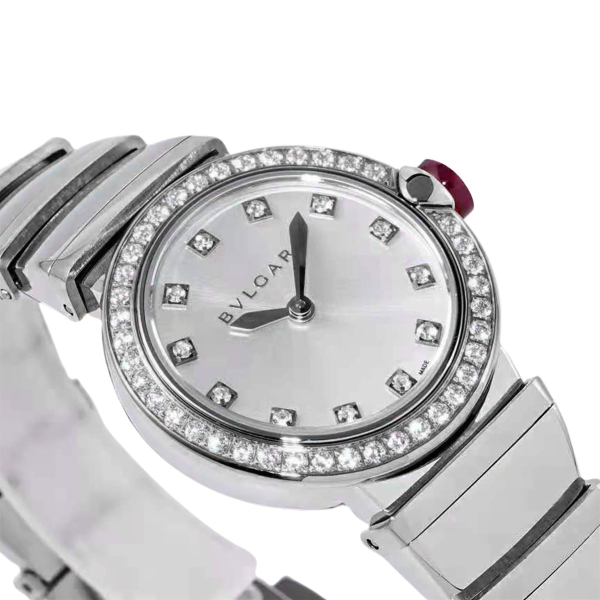 Lvcea Silver Dial in Steel with D1am0nd Bezel