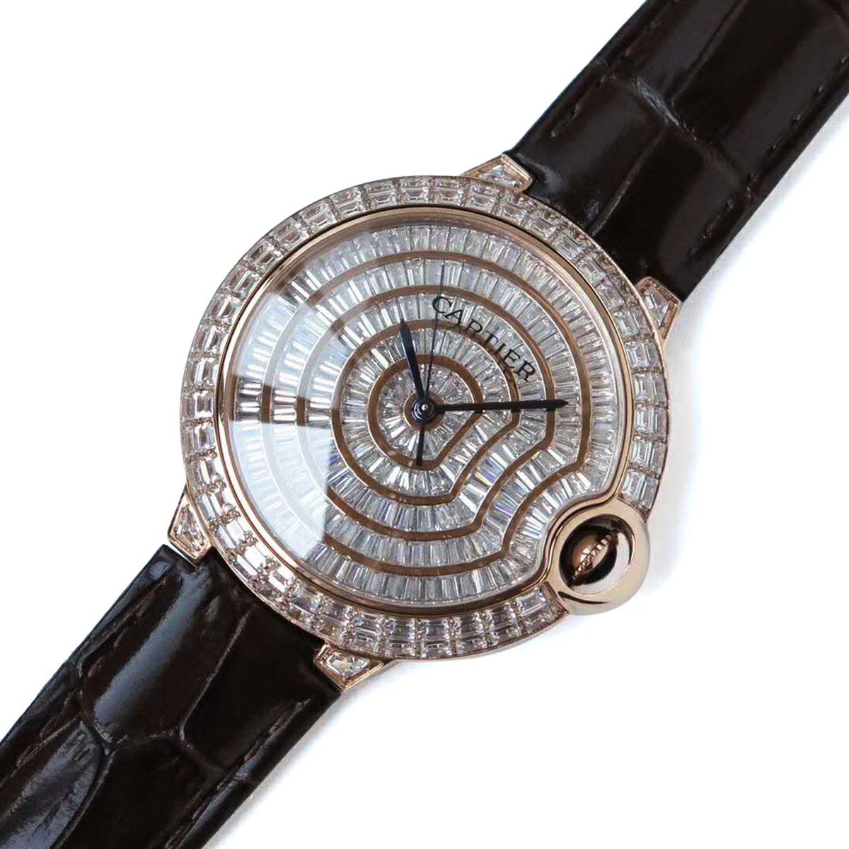 Ballon Bleu de Ca*t1er 42mm D1am0nd Paved Dial in Rose Gold