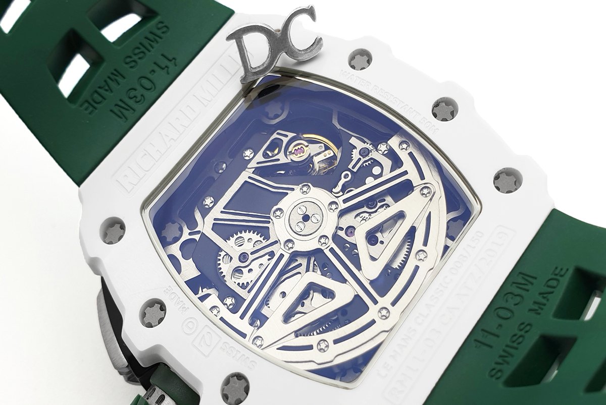 RM 011-02 Le Mans Classic Chronograph in Green on Green Rubber Strap