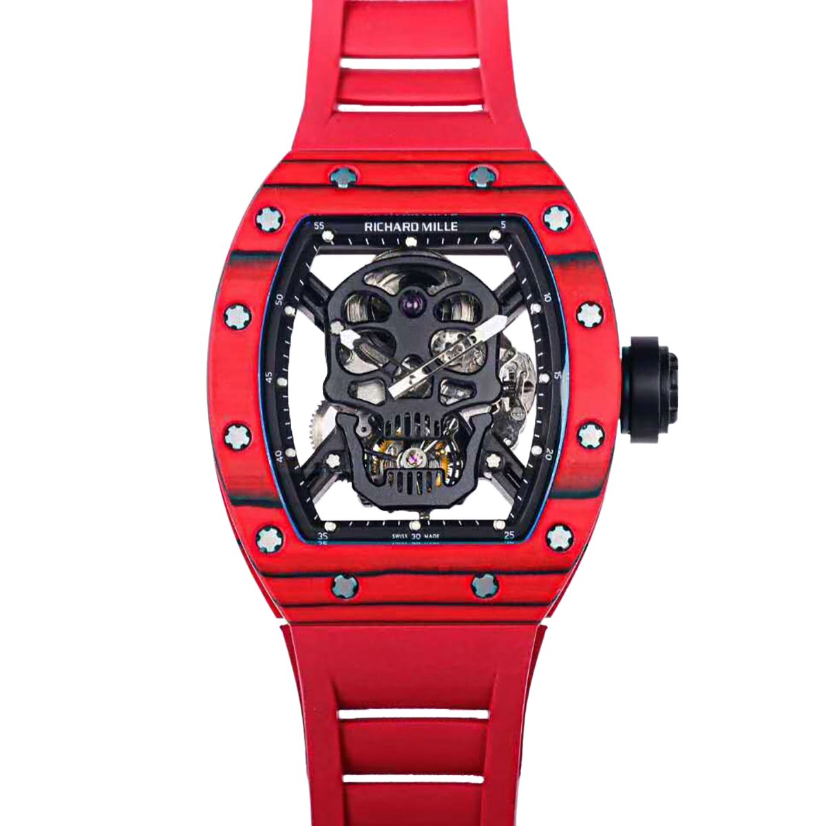 RM 052-01 Tourbillon Black Skull in Red NTPT Carbon