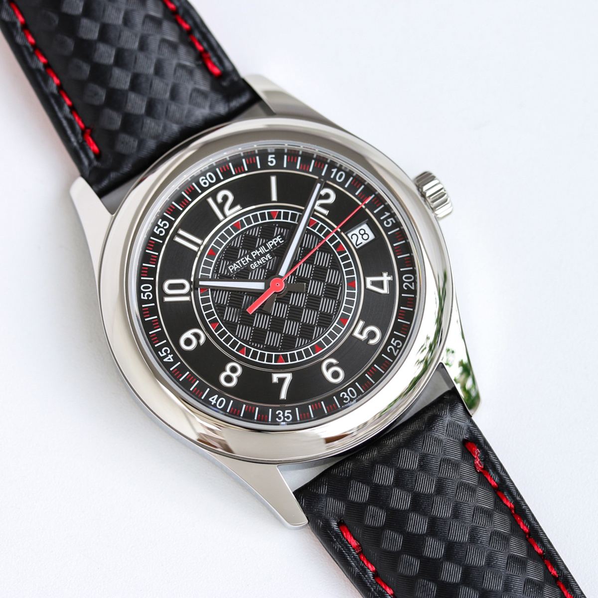 Calatrava 6007G-001 Red Black Dial in White Gold