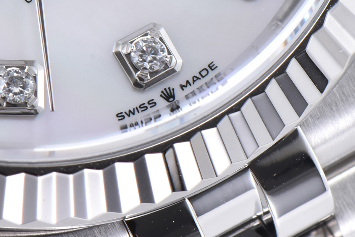 Datejust 36 126234 White MOP Dial with D1am0nd Marker in Steel in Jubilee Bracelet