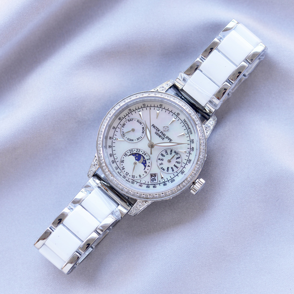 Grand Complications Ladies First Perpetual Calendar with D1am0nd Bezel in White Gold