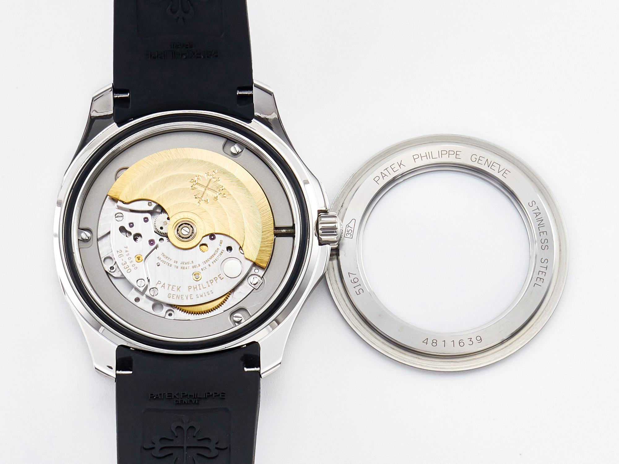 Aquanaut 5167 40mm SS 3KF 1:1 Best Edition Black Dial on Black Rubber Strap A330 S*per Clone V3