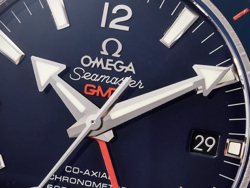 Planet Ocean 600M Co-Axial GMT 43.5mm VSF 1:1 Best Edition Blue Dial Blue Ceramic Bezel on SS Bracelet A8605 S*per Clone